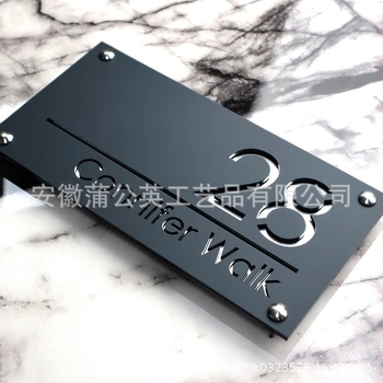 Semn de ușă acrilic transfrontalier, semn prompt, personalizat, cutie poștală pentru hotel, cameră privată, număr de înmatriculare comunitar