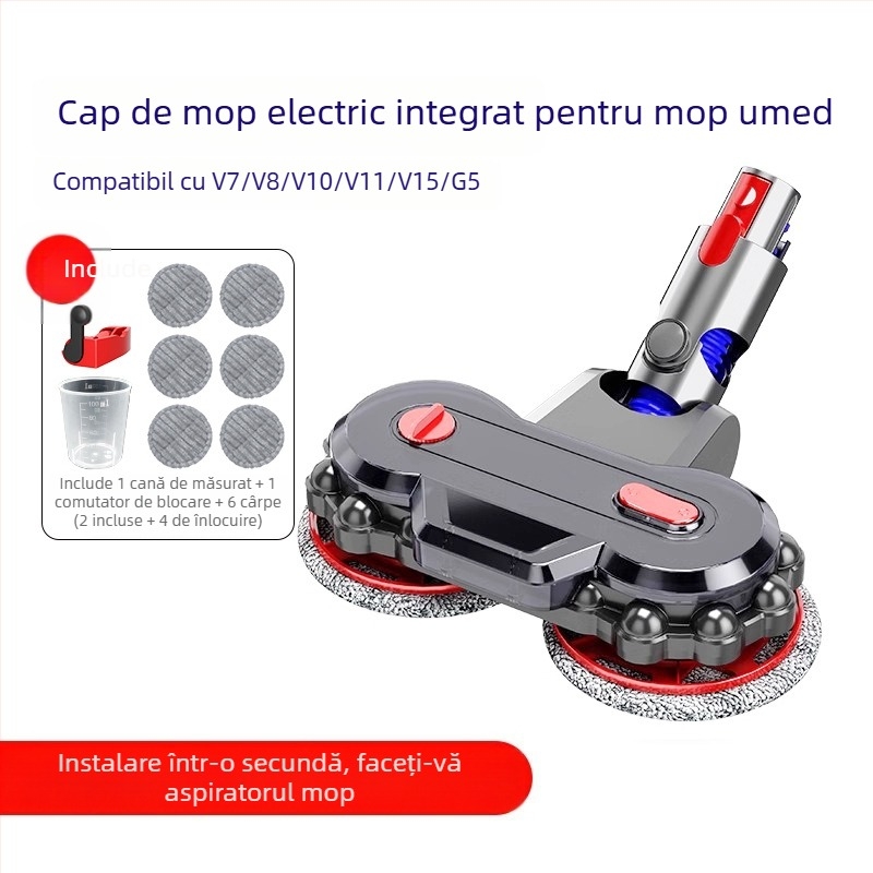 Potrivit pentru accesorii de aspirator Dyson, lustruire umedă și uscată, mop de podea, cap de aspirație, mop electric integrat