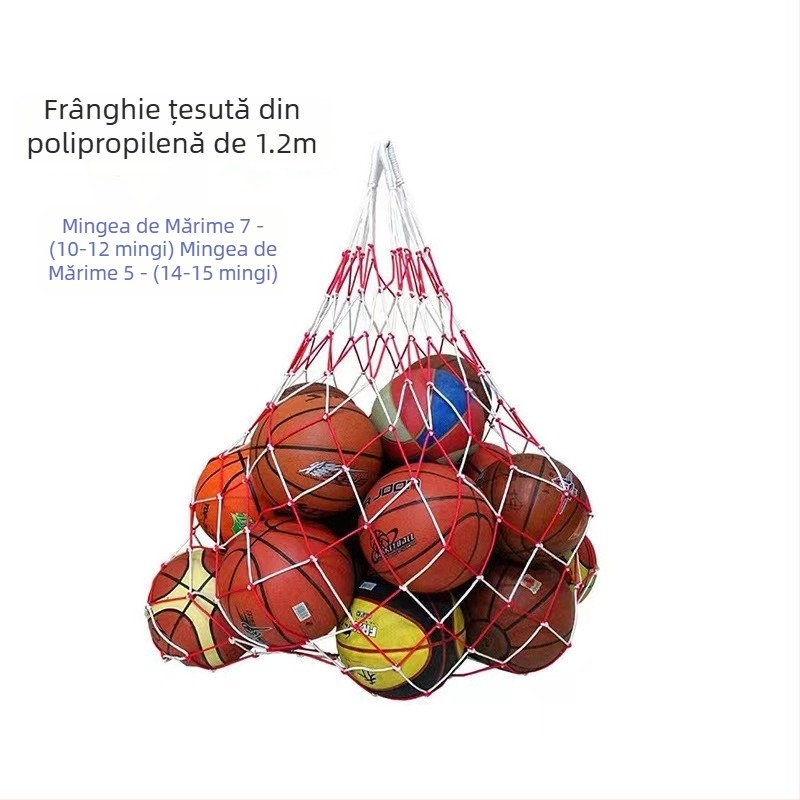 En-gros din fabrică, buzunar mare cu minge, plasă mare de fotbal, baschet, portabil, capacitate mare, geantă de depozitare cu plasă portabilă