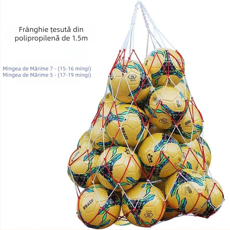 En-gros din fabrică, buzunar mare cu minge, plasă mare de fotbal, baschet, portabil, capacitate mare, geantă de depozitare cu plasă portabilă