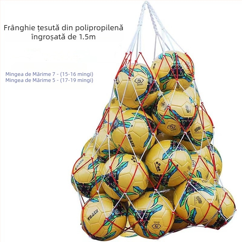 En-gros din fabrică, buzunar mare cu minge, plasă mare de fotbal, baschet, portabil, capacitate mare, geantă de depozitare cu plasă portabilă