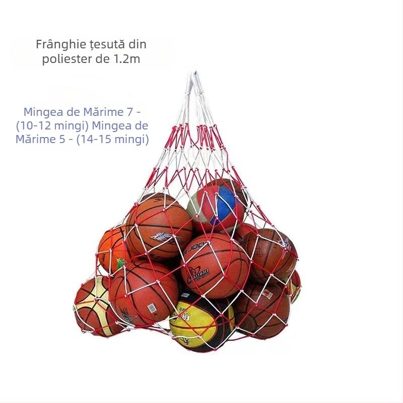 En-gros din fabrică, buzunar mare cu minge, plasă mare de fotbal, baschet, portabil, capacitate mare, geantă de depozitare cu plasă portabilă