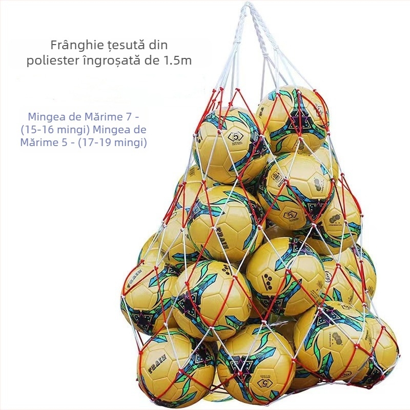 En-gros din fabrică, buzunar mare cu minge, plasă mare de fotbal, baschet, portabil, capacitate mare, geantă de depozitare cu plasă portabilă