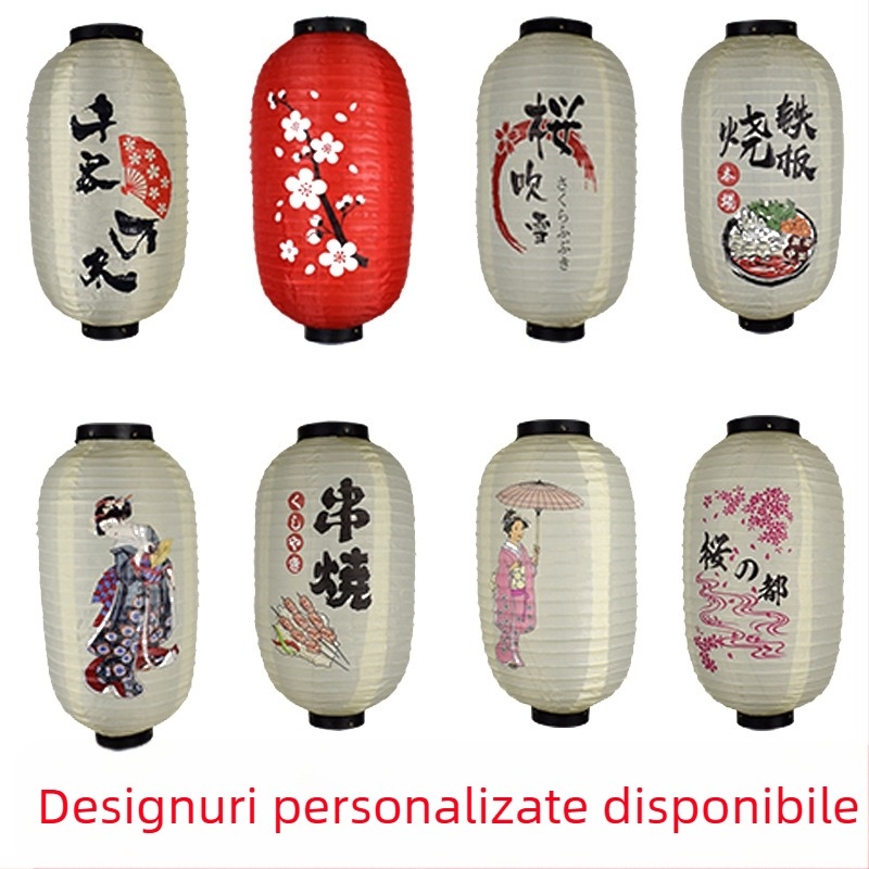 Felinare în stil japonez și coreean, felinare pliabile cu perii, bucătărie Sushi, restaurant Izakaya, stil japonez, candelabru decorativ de iarnă cu pepene galben pentru femei