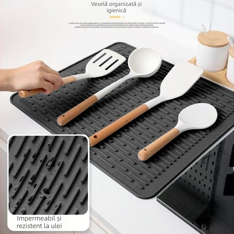 Covoraș din silicon pentru aragaz, covoraș de scurgere, covoraș uscat, covoraș izolator, covoraș pentru cuptor cu microunde, covoraș de cafea rezistent la căldură pentru bucătărie transfrontalieră, covoraș pentru masă