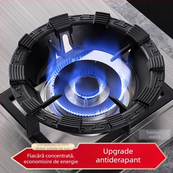 Capac rezistent la vânt din fontă pentru aragaz de uz casnic, inel de foc economisitor de energie, suport antiderapant cu opt dinți recent modernizat