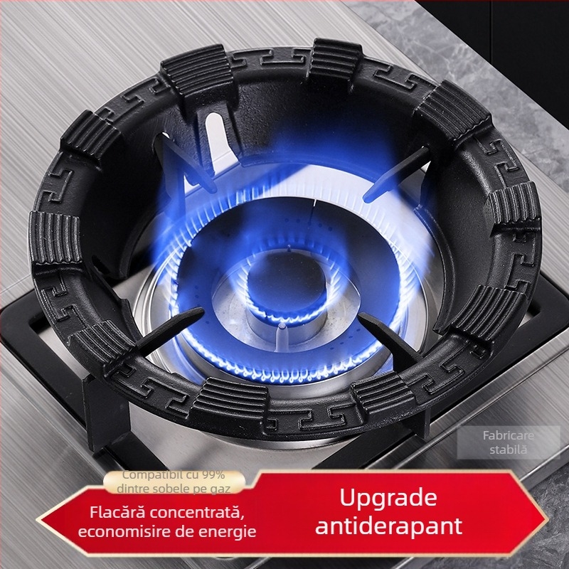 Capac rezistent la vânt din fontă pentru aragaz de uz casnic, inel de foc economisitor de energie, suport antiderapant cu opt dinți recent modernizat