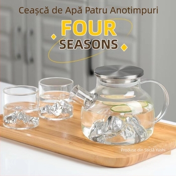 Sticlă borosilicată înaltă View Mountain ceainic rece cu foc deschis ceainic cu încălzire suc de flori ceainic en-gros set de ceai ceainic fierbinte