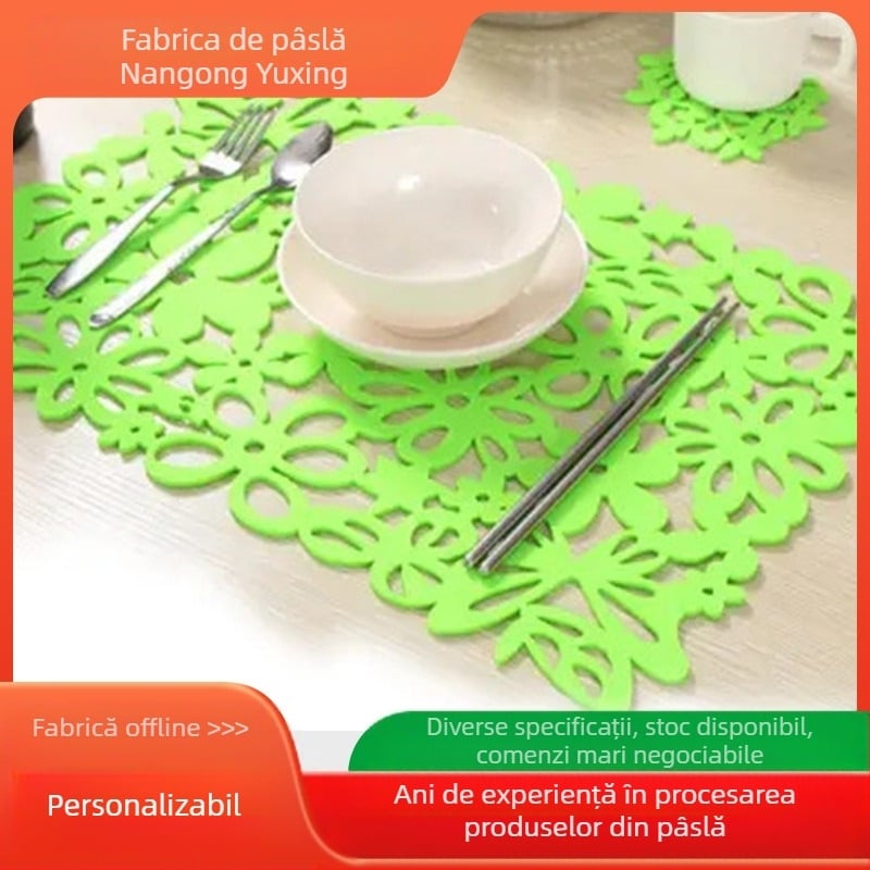 Suporturi dreptunghiulare din fetru, Suporturi cu pahare din fetru, Suporturi goale din fetru multicolore, Suporturi de masă de înaltă calitate în stil occidental, Suporturi pentru farfurii și boluri, Suporturi de masă