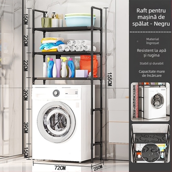 Raft de baie de uz casnic, raft de baie din plastic metalic, fără perforații, raft de podea multistrat, fără perforații, raft de depozitare