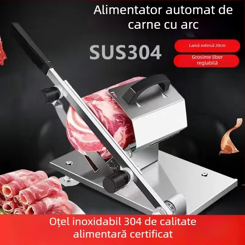 Mașină de feliat manuală de uz casnic, carne de vită și oaie, cuțit de orez pentru prăjituri, carne congelată, tăiată, grăsime de vită, rulou, felie, artefact comercial, carne de oaie congelată