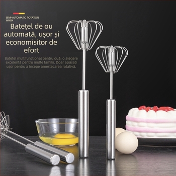 Oțel inoxidabil rotativ ouă bătător semiautomat mixer manual ouă bătător uz casnic cremă ouă copt gadget