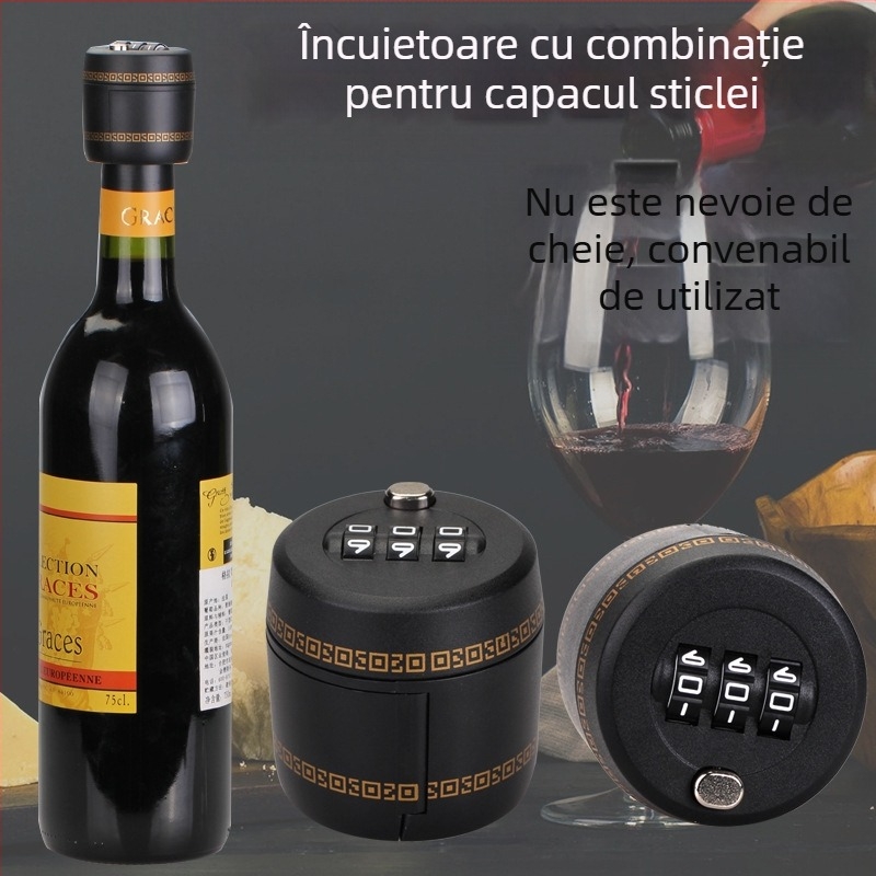 Încuietoare pentru sticle de vin pentru baruri de comerț electronic transfrontalier, vin, vin străin, capac pentru sticle de vin, încuietoare cu combinație pentru capacul sticlei de vin