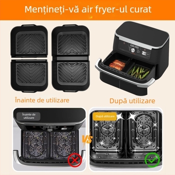 Tavă de copt pătrată din silicon transfrontalieră, personalizată en-gros, potrivită pentru tava de copt Ninja Af500 Air Fryer