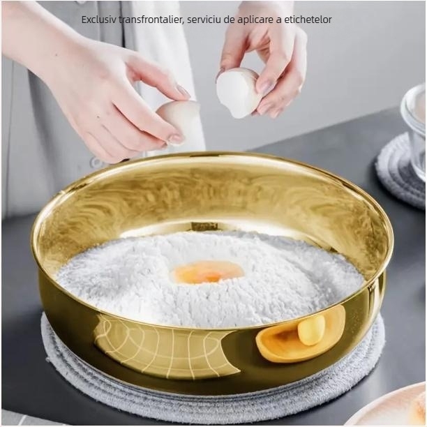 Oțel inoxidabil transfrontalier și bazin de uz casnic pentru copt ouă bazin auriu super-mare Salah bazin bucătărie legume spălat bazin Hot Pot bazin