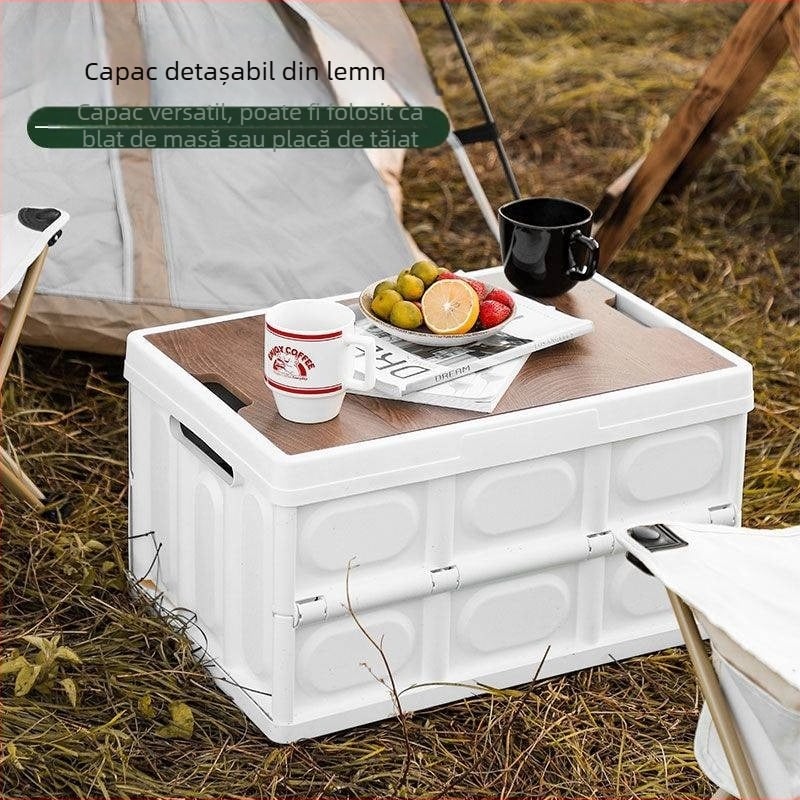 În aer liber Camping Wild Outdoor Car Trunk Box multifuncțională Touring Box auto din lemn Cover Storage Box pliabilă