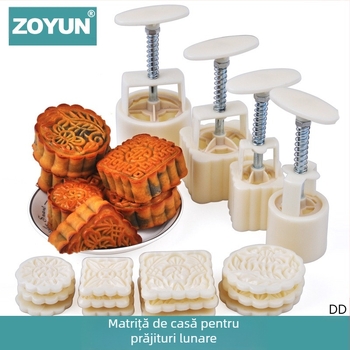 Mooncake Mold Cartoon Housewives Embossing Hand-pressed Model Printing pentru Mung Bean Cake Ice-Skin Cake Coacere Non-stick