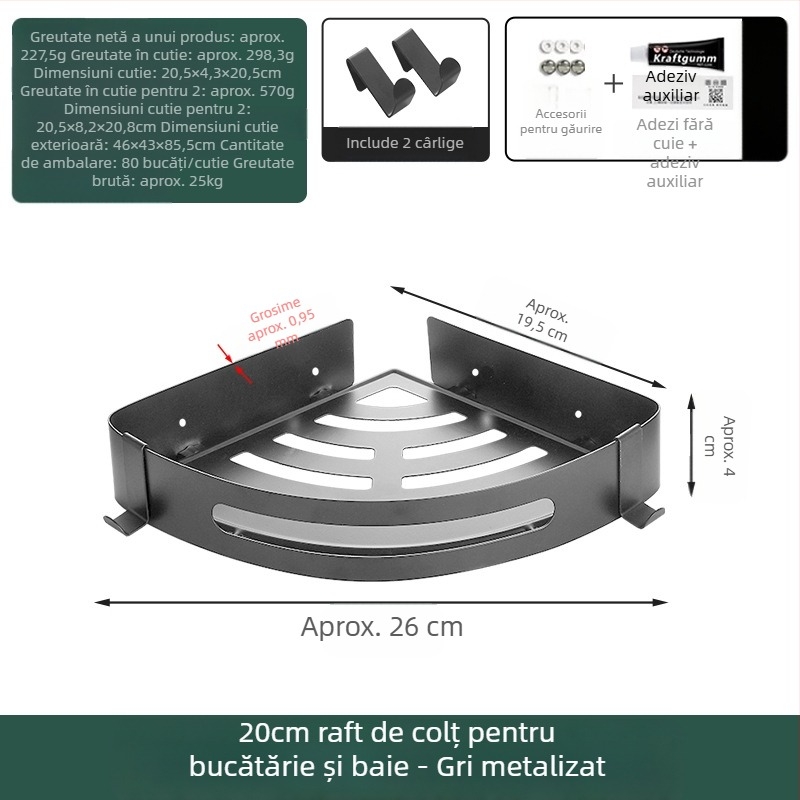 Suport pentru toaletă, suport pentru prosoape de baie, agățat de perete, trepied fără găuri, toaletă, baie, duș, raft de depozitare