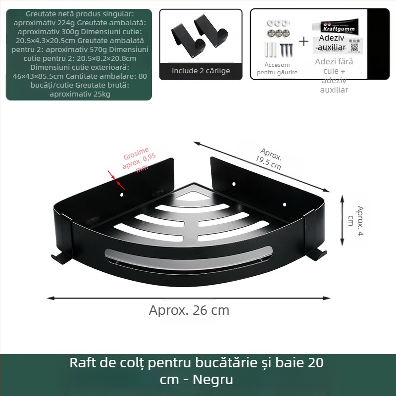 Suport pentru toaletă, suport pentru prosoape de baie, agățat de perete, trepied fără găuri, toaletă, baie, duș, raft de depozitare