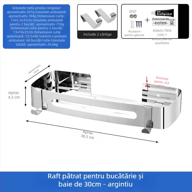 Suport pentru toaletă, suport pentru prosoape de baie, agățat de perete, trepied fără găuri, toaletă, baie, duș, raft de depozitare