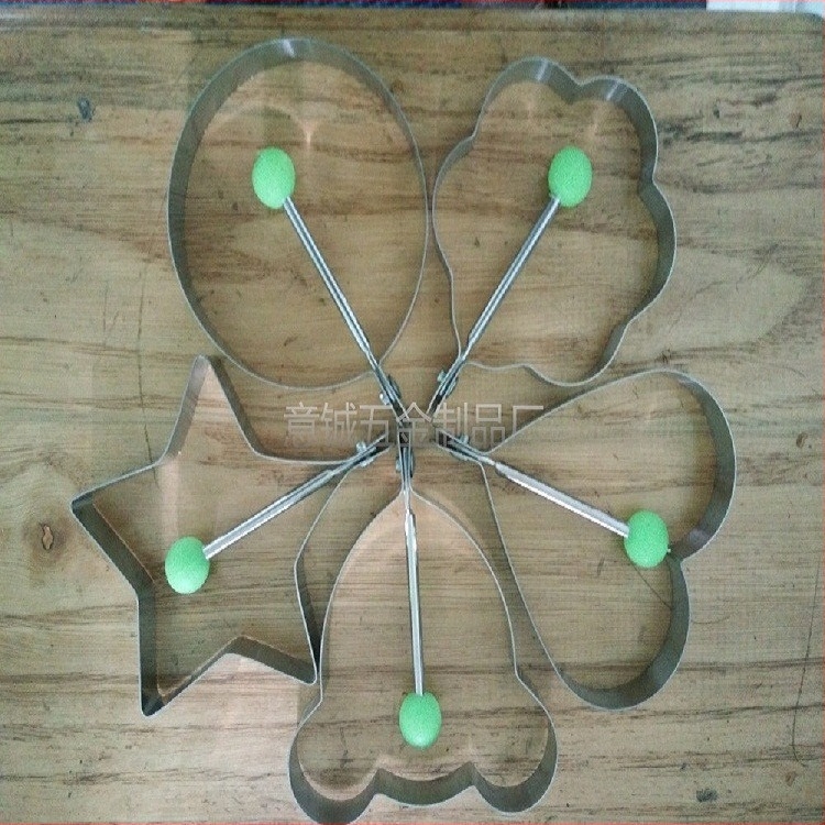 Mucegai pentru omletă din oțel inoxidabil 430, direct din fabrică, în formă de inimă, pentru omletă, mucegai pentru copt omletă