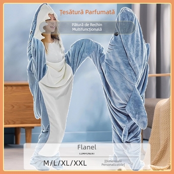 Rechin flanel pătură Hoodie salopetă adulți copii rechin pătură moale confortabilă rechin flanel pătură