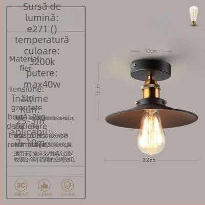 Lampă de tavan cu un singur cap, stil industrial american, stil rustic, retro, pentru hol, sufragerie, dormitor, coridor