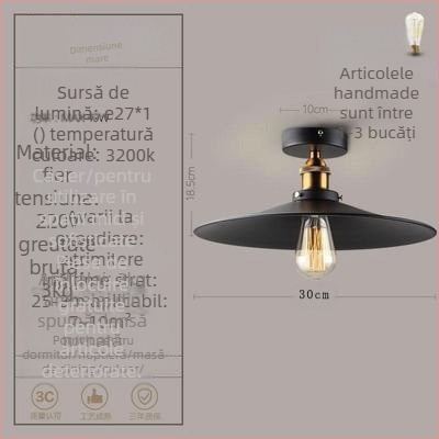 Lampă de tavan cu un singur cap, stil industrial american, stil rustic, retro, pentru hol, sufragerie, dormitor, coridor