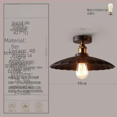 Lampă de tavan cu un singur cap, stil industrial american, stil rustic, retro, pentru hol, sufragerie, dormitor, coridor
