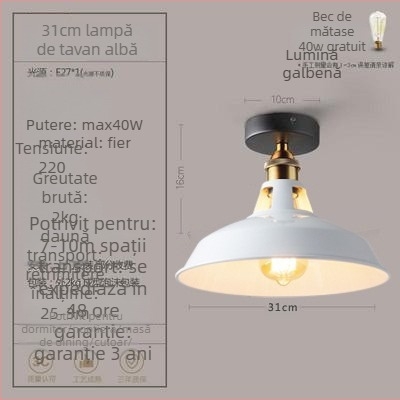 Lampă de tavan cu un singur cap, stil industrial american, stil rustic, retro, pentru hol, sufragerie, dormitor, coridor