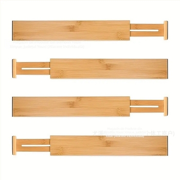 Sertar despărțitor din bambus, despărțitor reglabil, combinație gratuită, clasificare ustensile de bucătărie, lenjerie de corp, depozitare cu grilă, artefact