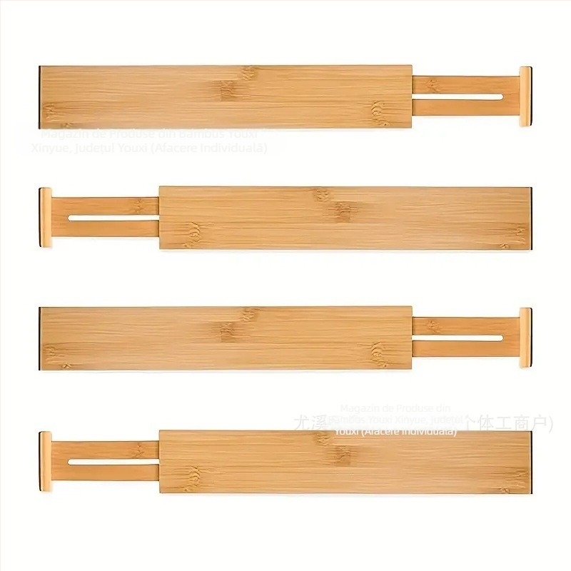 Sertar despărțitor din bambus, despărțitor reglabil, combinație gratuită, clasificare ustensile de bucătărie, lenjerie de corp, depozitare cu grilă, artefact