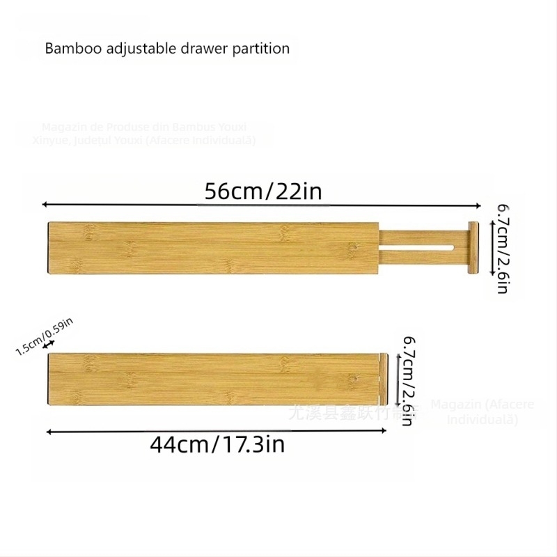 Sertar despărțitor din bambus, despărțitor reglabil, combinație gratuită, clasificare ustensile de bucătărie, lenjerie de corp, depozitare cu grilă, artefact