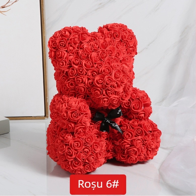 Ursuleț de trandafir, flori conservate, cadou de flori simulate de Ziua Îndrăgostiților, cadou de ziua de naștere, ursuleț de trandafir cu bule, comerț exterior cu ridicata