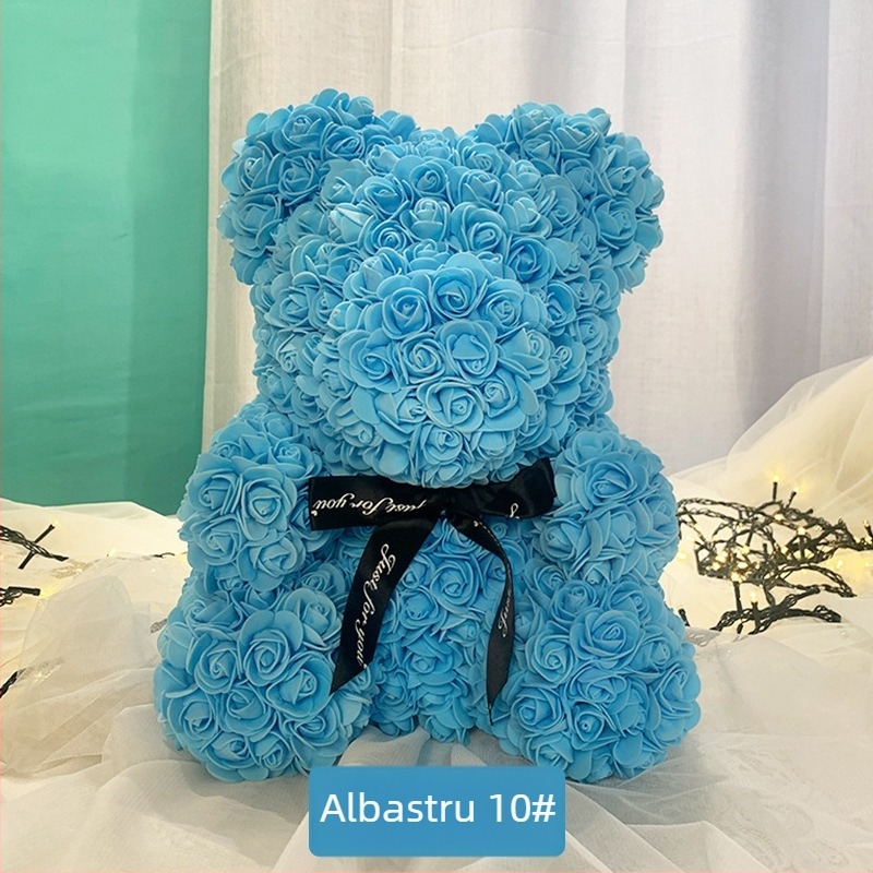 Ursuleț de trandafir, flori conservate, cadou de flori simulate de Ziua Îndrăgostiților, cadou de ziua de naștere, ursuleț de trandafir cu bule, comerț exterior cu ridicata