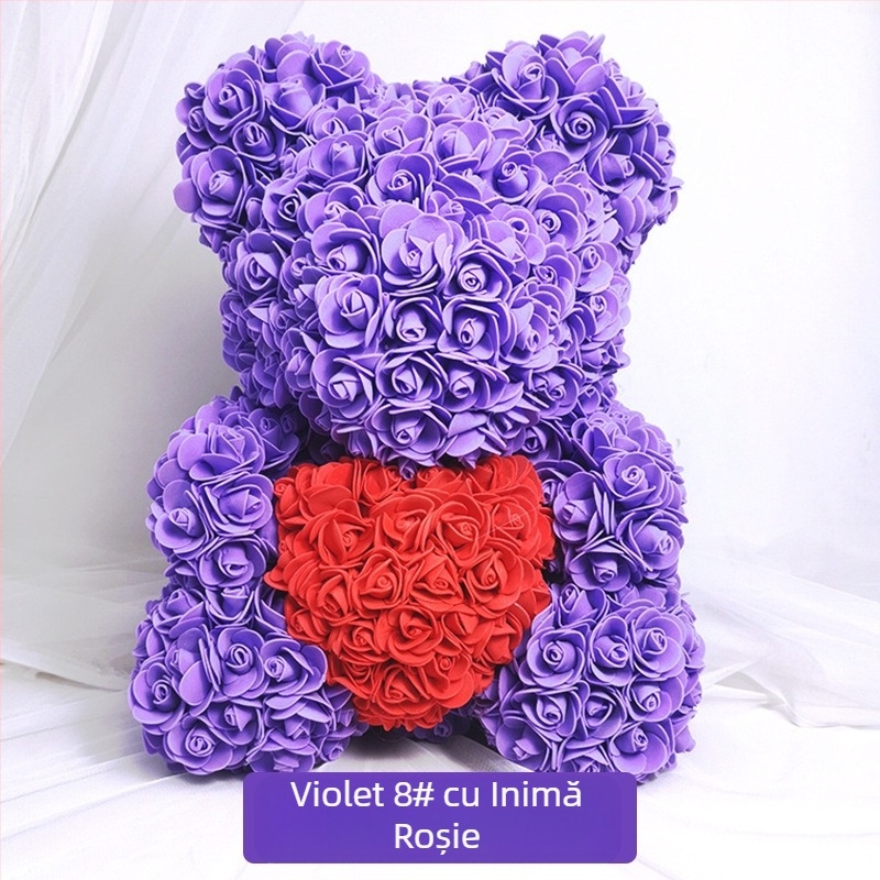 Ursuleț de trandafir, flori conservate, cadou de flori simulate de Ziua Îndrăgostiților, cadou de ziua de naștere, ursuleț de trandafir cu bule, comerț exterior cu ridicata