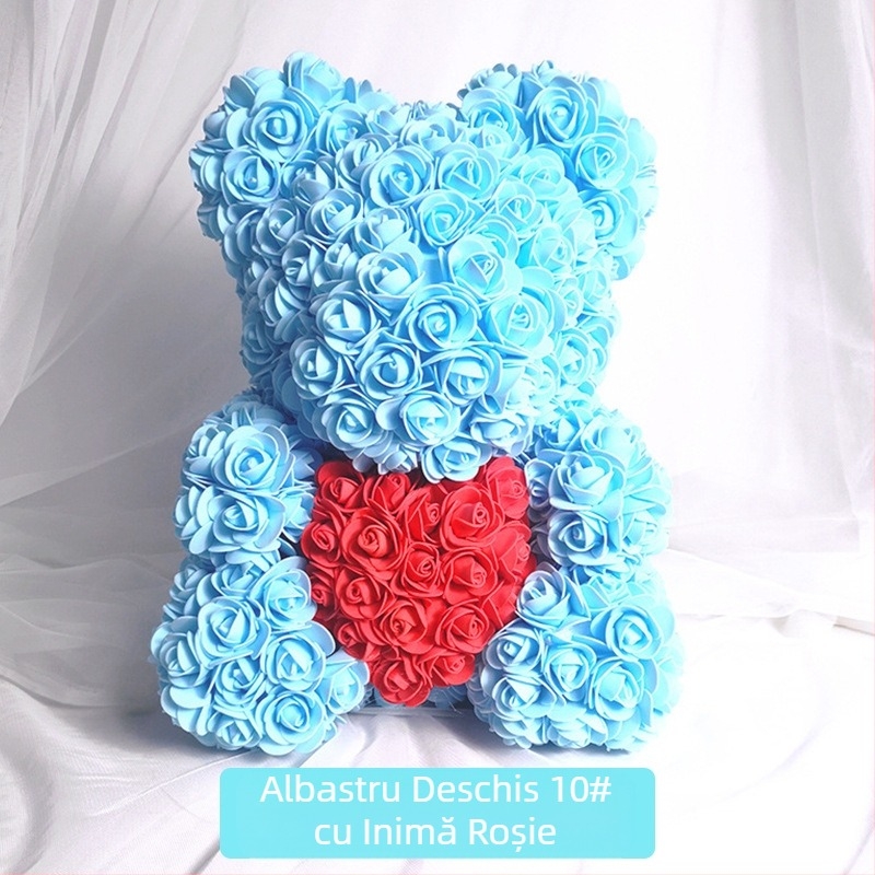 Ursuleț de trandafir, flori conservate, cadou de flori simulate de Ziua Îndrăgostiților, cadou de ziua de naștere, ursuleț de trandafir cu bule, comerț exterior cu ridicata
