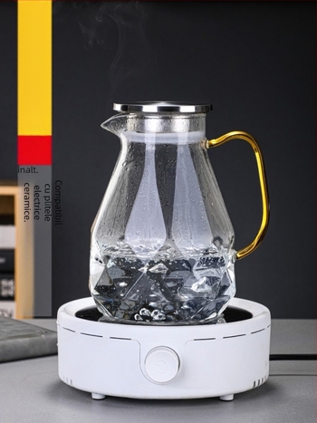 Sticlă de apă rece, ceainic din sticlă rezistent la temperaturi ridicate, ceainic de mare capacitate, Diamond pot, oală de apă rece, ceașcă de ceai, costum de lux ușor, lumină