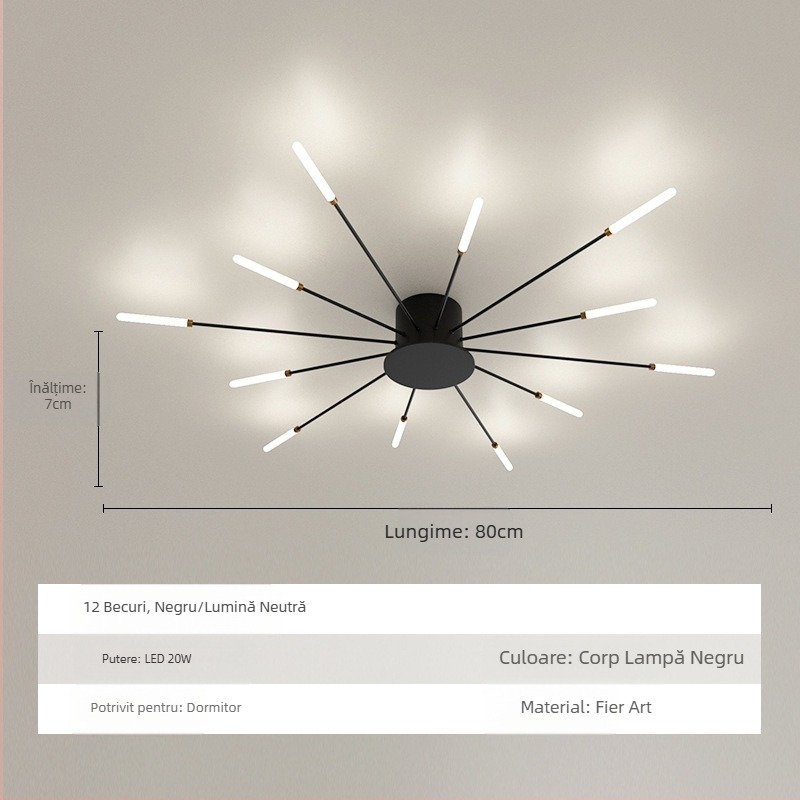 Lampă de tavan cu LED-uri, Lampă simplă pentru living, Lampă de tavan, Hol, Sufragerie de lux, Dormitor, Focuri de artificii Vortex, Lampă de tavan cu LED-uri