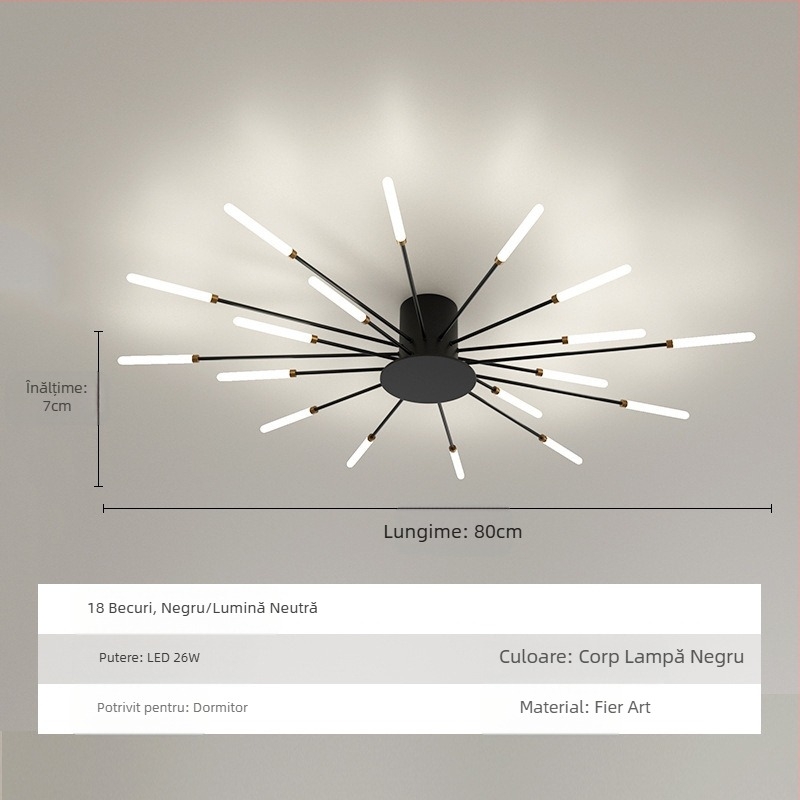 Lampă de tavan cu LED-uri, Lampă simplă pentru living, Lampă de tavan, Hol, Sufragerie de lux, Dormitor, Focuri de artificii Vortex, Lampă de tavan cu LED-uri