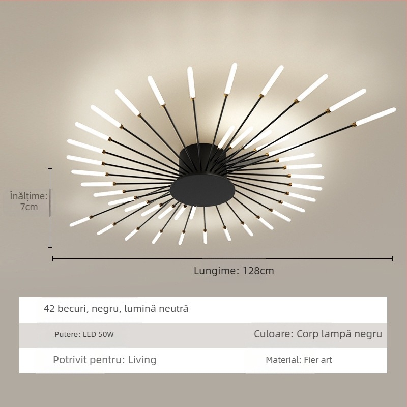 Lampă de tavan cu LED-uri, Lampă simplă pentru living, Lampă de tavan, Hol, Sufragerie de lux, Dormitor, Focuri de artificii Vortex, Lampă de tavan cu LED-uri