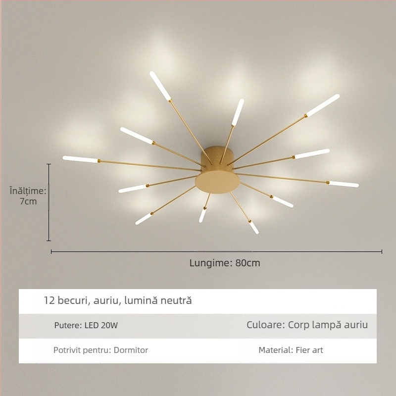Lampă de tavan cu LED-uri, Lampă simplă pentru living, Lampă de tavan, Hol, Sufragerie de lux, Dormitor, Focuri de artificii Vortex, Lampă de tavan cu LED-uri