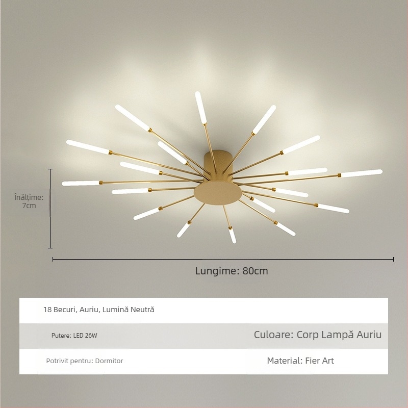 Lampă de tavan cu LED-uri, Lampă simplă pentru living, Lampă de tavan, Hol, Sufragerie de lux, Dormitor, Focuri de artificii Vortex, Lampă de tavan cu LED-uri