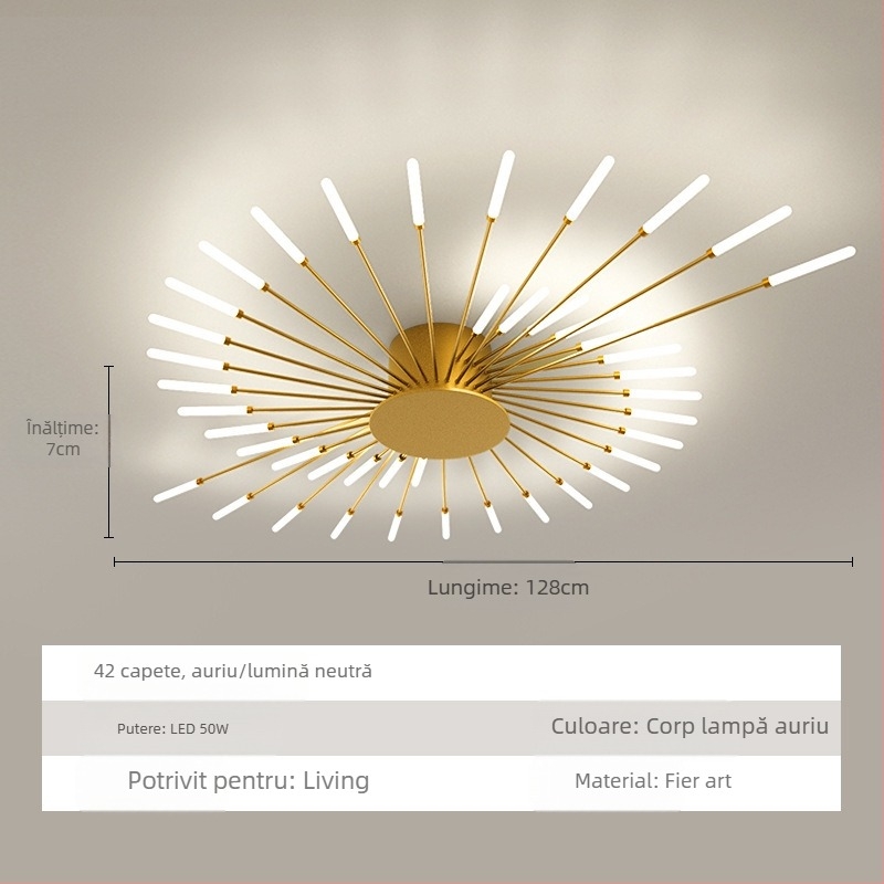 Lampă de tavan cu LED-uri, Lampă simplă pentru living, Lampă de tavan, Hol, Sufragerie de lux, Dormitor, Focuri de artificii Vortex, Lampă de tavan cu LED-uri