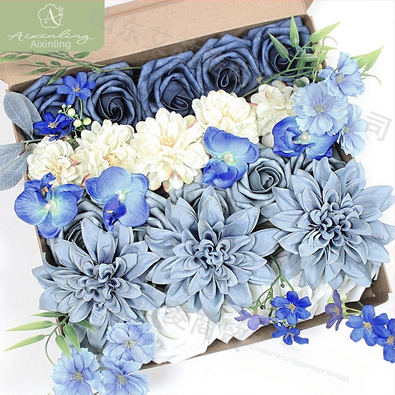 Cutie cadou cu flori artificiale de trandafir simulat transfrontalier din fabrică pentru decorarea desktopului de nuntă DIY, logodnă, petrecere