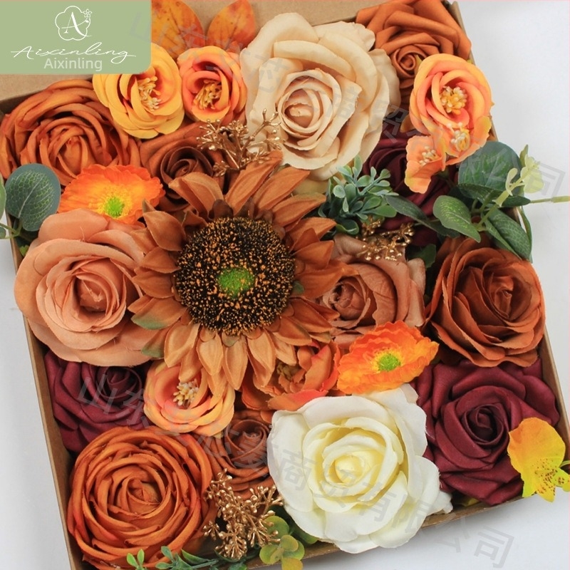 Cutie cadou cu flori artificiale de trandafir simulat transfrontalier din fabrică pentru decorarea desktopului de nuntă DIY, logodnă, petrecere