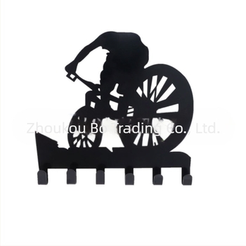 Suport de angrenaj pentru bicicletă de munte Breloc de perete cu 6 cârlige Suport pentru prosoape Artă siluetă de perete