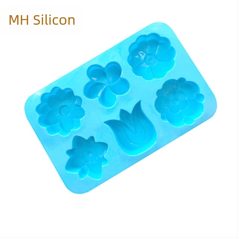 Minghao 6 forme de tort din silicon în formă de floare, diferite, pentru copt, forme de tort din silicon, DIY, pentru săpun, forme de lalea