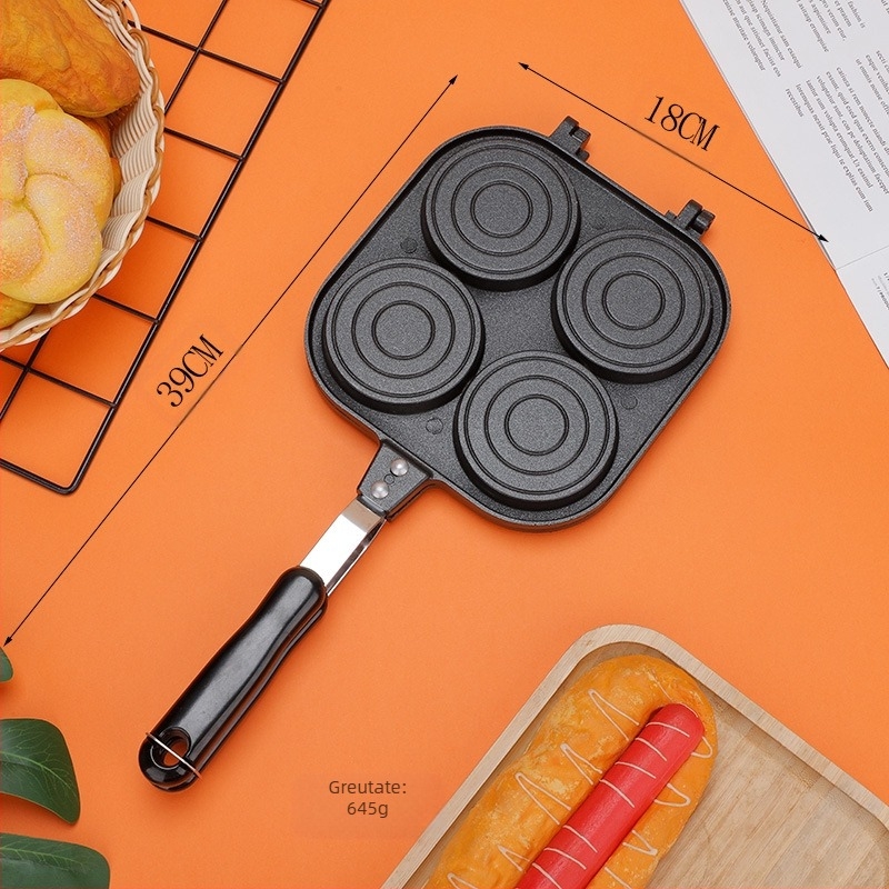 Mașină nouă pentru prăjituri pentru micul dejun, de uz casnic, multifuncțională, antiaderentă, cu două fețe, pentru clătite, tigaie pentru hamburger, tigaie pentru ouă prăjite, tavă pentru studenți, tavă de copt