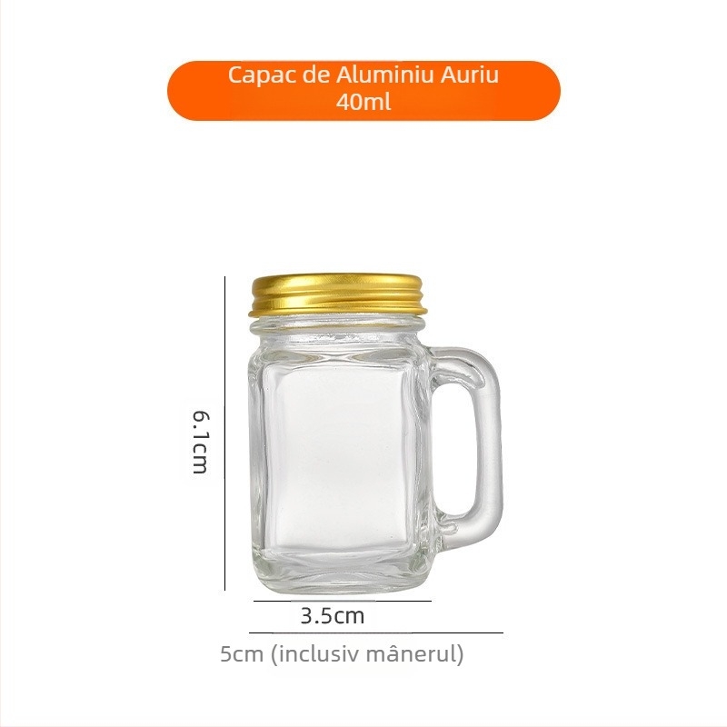 Amazon 40ml Mini pahar cu mâner pahar mic de vin 120ml cafea ceai lapte ceașcă Mason Cup